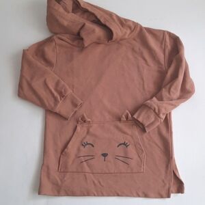 H&M Girls Brown Hoodie with Animal Face Size 6x